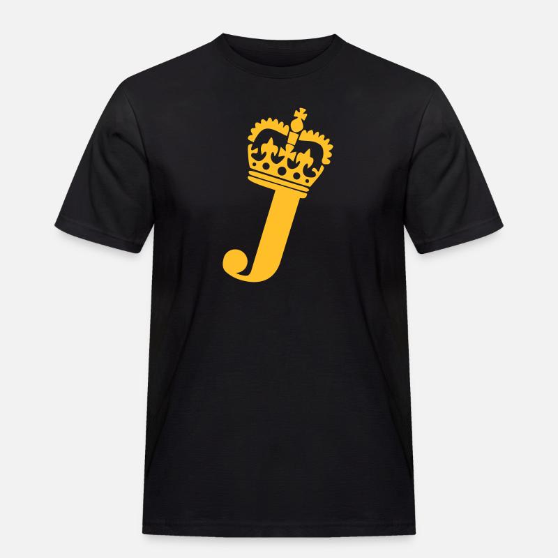 Buchstabe J - Männer Workwear T-Shirt - Schwarz