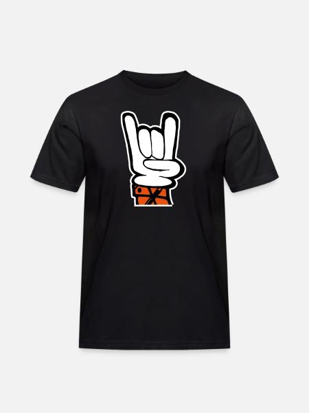 Hand Rock Pommesgabel - Männer Workwear T-Shirt - Schwarz