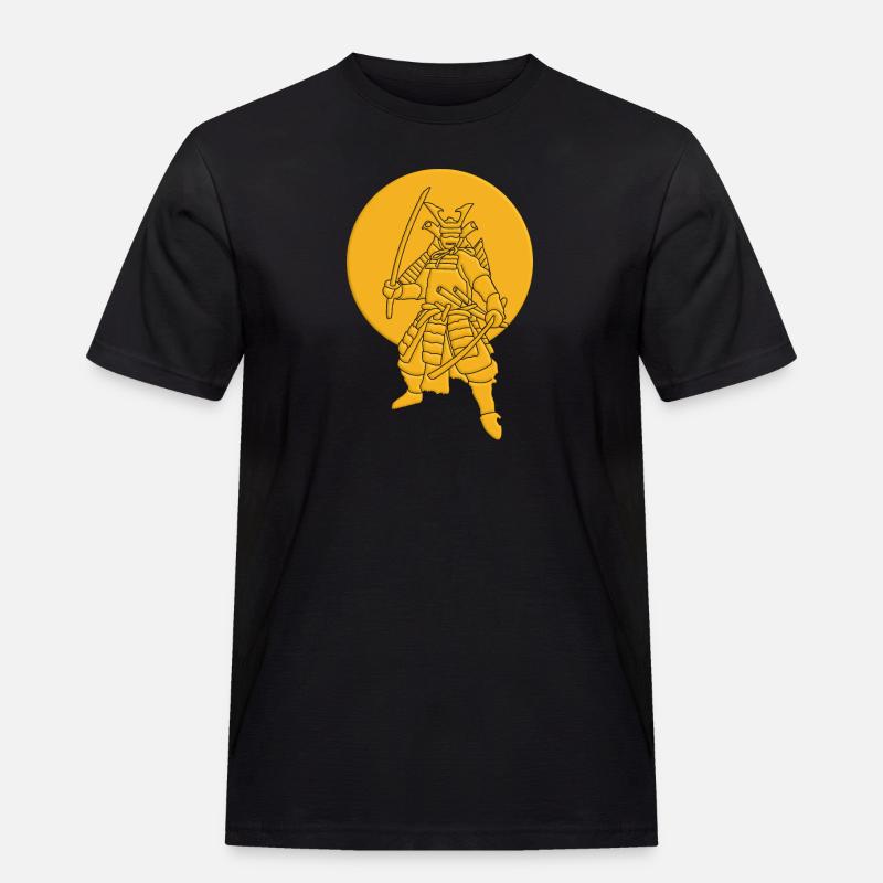Samurai - Männer Workwear T-Shirt - Schwarz