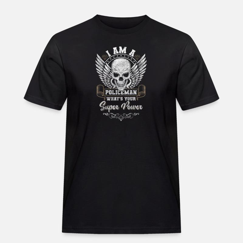 Polizei Beruf Kommisar Handschellen - Männer Workwear T-Shirt - Schwarz