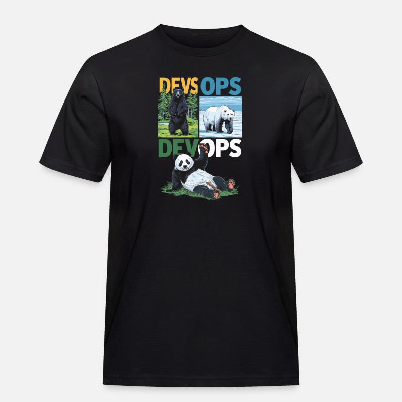 Devops - Männer Workwear T-Shirt - Schwarz