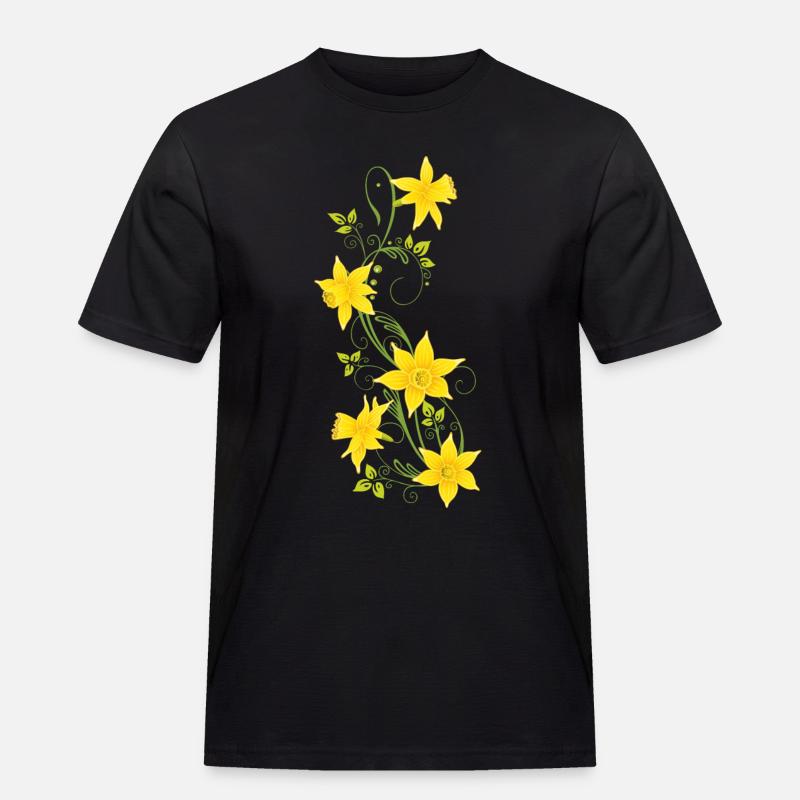 Easter, daffodils, daffodils, spring - Men's Workwear T-Shirt - black