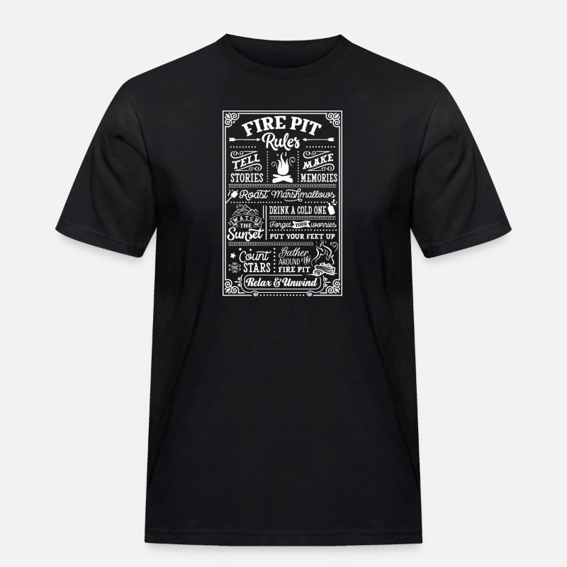Fire Pit Rule - Männer Workwear T-Shirt - Schwarz