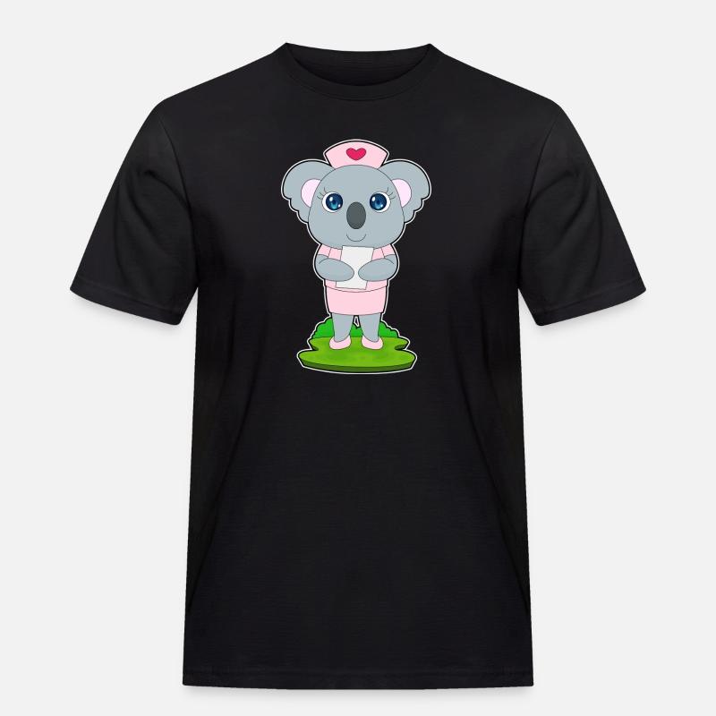 Koala Krankenschwester - Männer Workwear T-Shirt - Schwarz