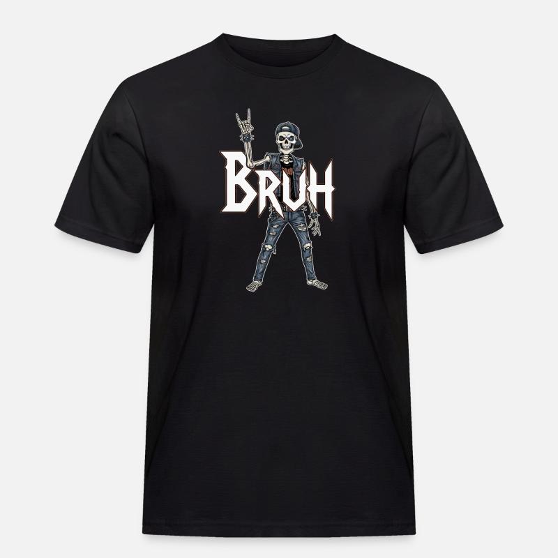 Bruh Skeleton Wippe - Männer Workwear T-Shirt - Schwarz