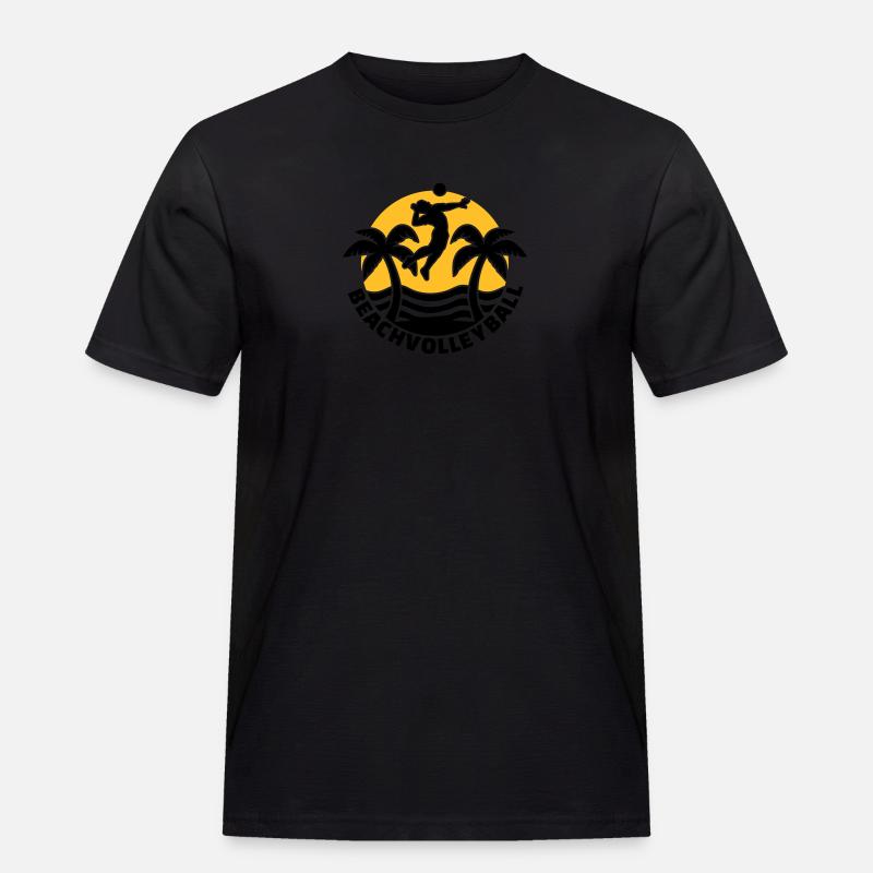 Beachvolleyball - Männer Workwear T-Shirt - Schwarz