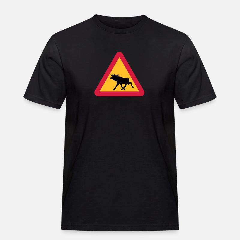 Caution Moose! - Men's Workwear T-Shirt - black