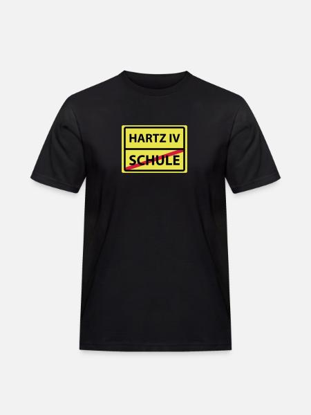 schule hartz 4 - Männer Workwear T-Shirt - Schwarz