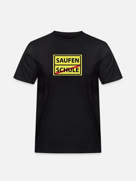 schule saufen - Männer Workwear T-Shirt - Schwarz