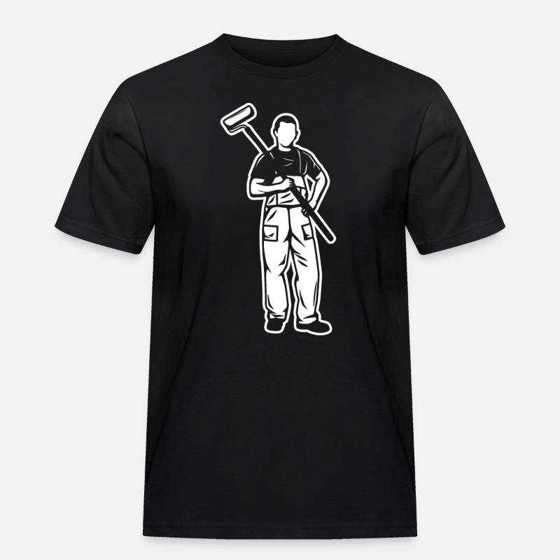 Maler Junge - Männer Workwear T-Shirt - Schwarz