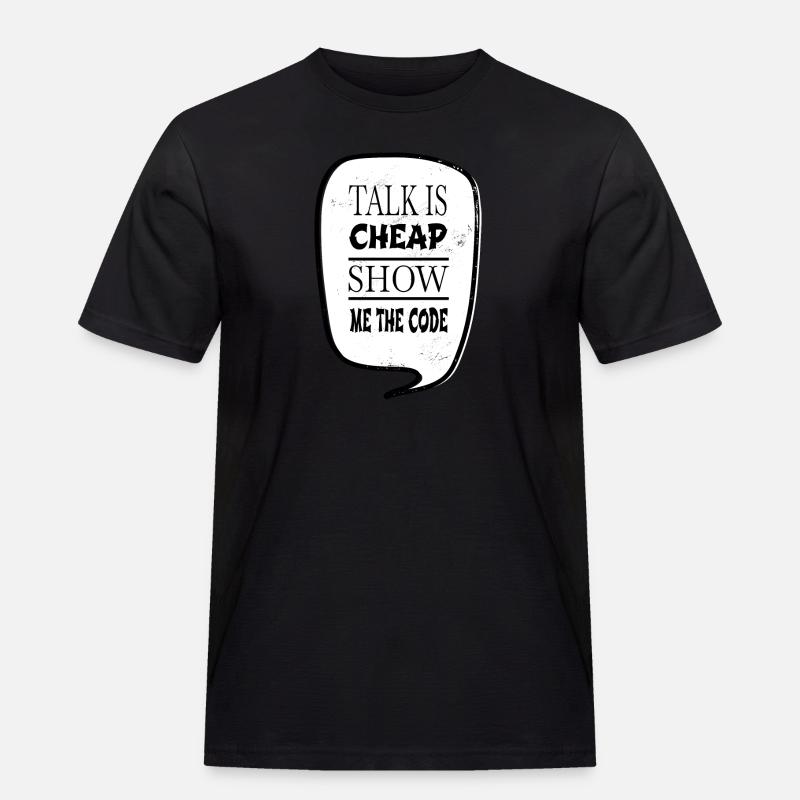 present coding software development - Männer Workwear T-Shirt - Schwarz