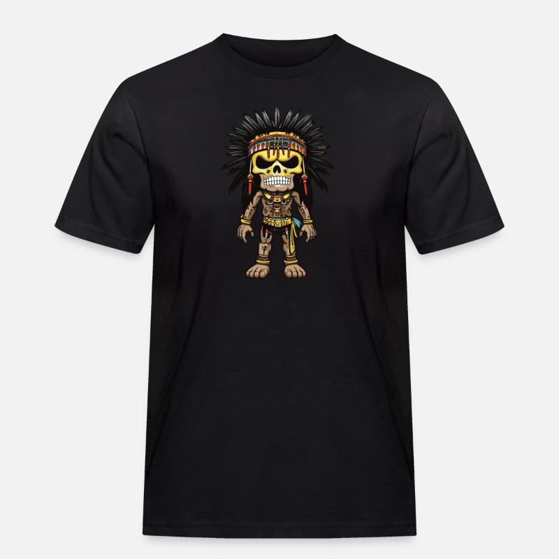 Apache Indianer Skelett - Männer Workwear T-Shirt - Schwarz