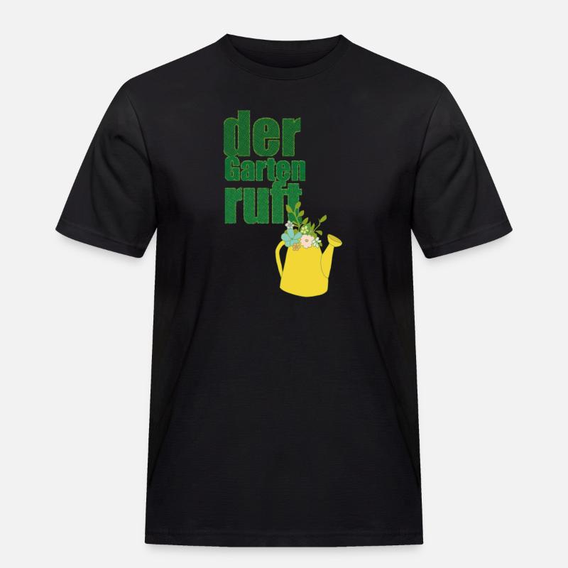 der garten ruft - Männer Workwear T-Shirt - Schwarz