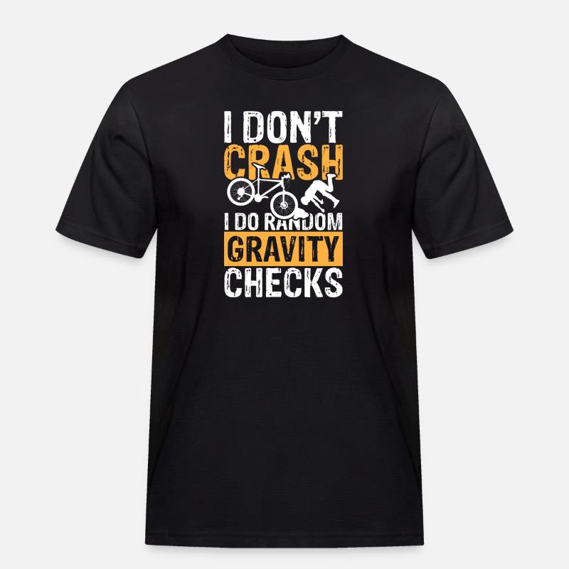 I do random gravity checks - Männer Workwear T-Shirt - Schwarz