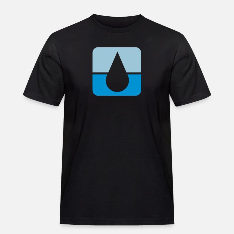 Tropfen2_75 - Männer Workwear T-Shirt - Schwarz