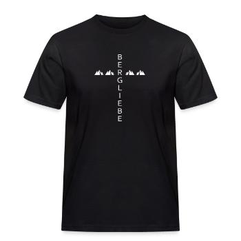 Bergwandern Hüttentour alpin Ferrata Bergsteiger - Männer Workwear T-Shirt - Schwarz - Vorne - AI Model Male 178 light (178cm)