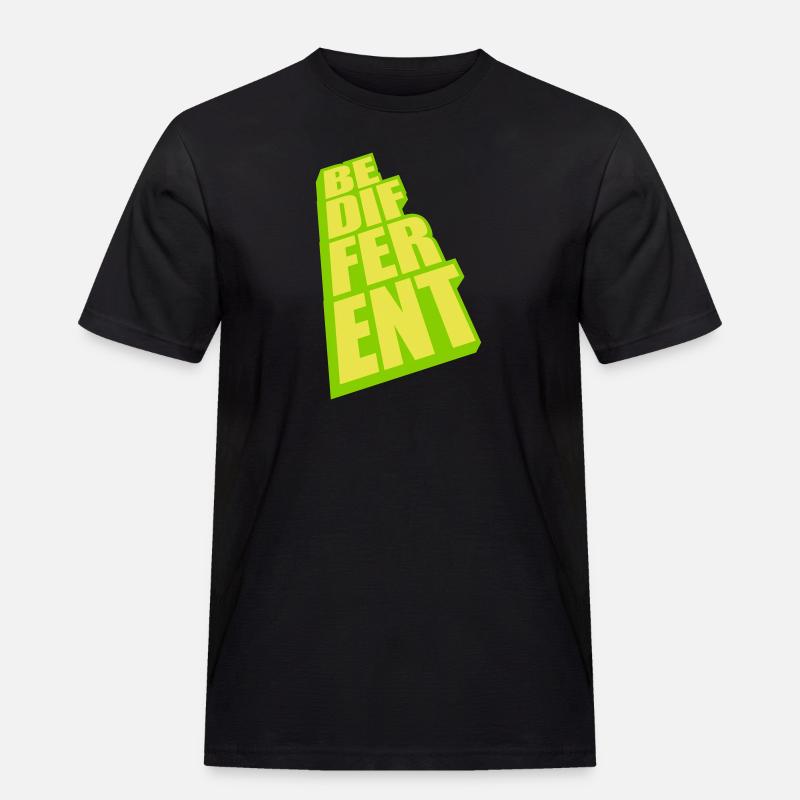 Be different Logo Design - Männer Workwear T-Shirt - Schwarz
