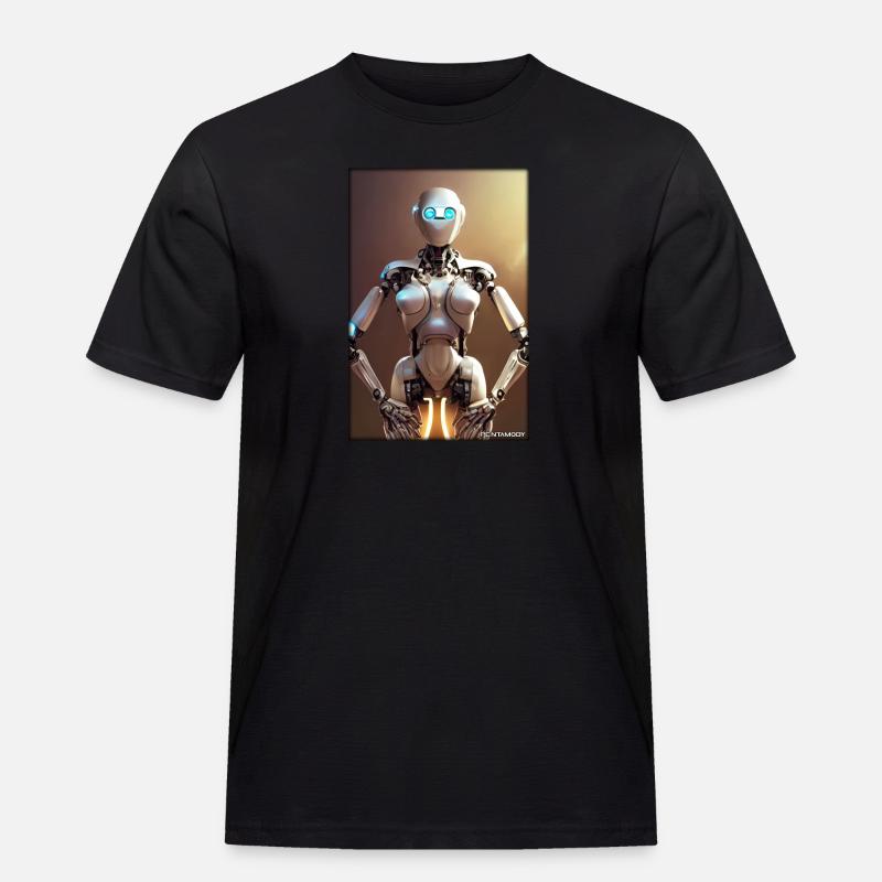 Robot Future Science Sci-Fi Machine - Men's Workwear T-Shirt - black