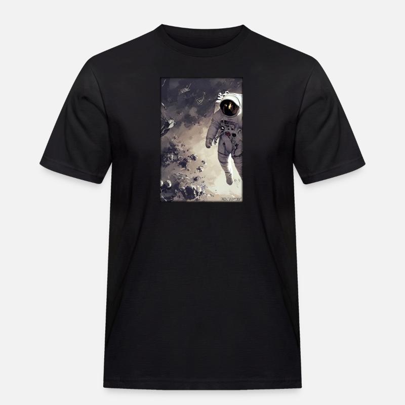 Astronaut Zukunft Sci-Fi Technik - Männer Workwear T-Shirt - Schwarz