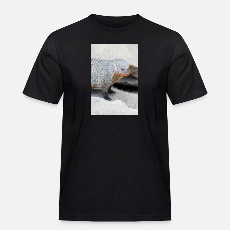 Gebänderte Manguste oder Zebramanguste - Männer Workwear T-Shirt - Schwarz