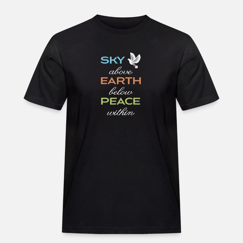 peace within - Männer Workwear T-Shirt - Schwarz