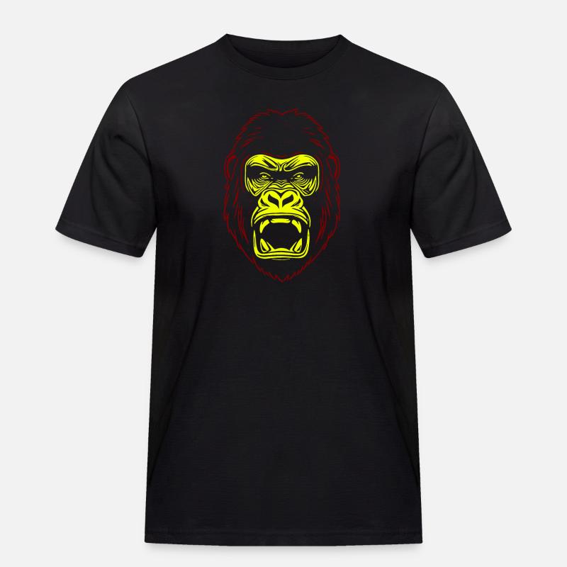Menschen Affe - Gorilla - Männer Workwear T-Shirt - Schwarz