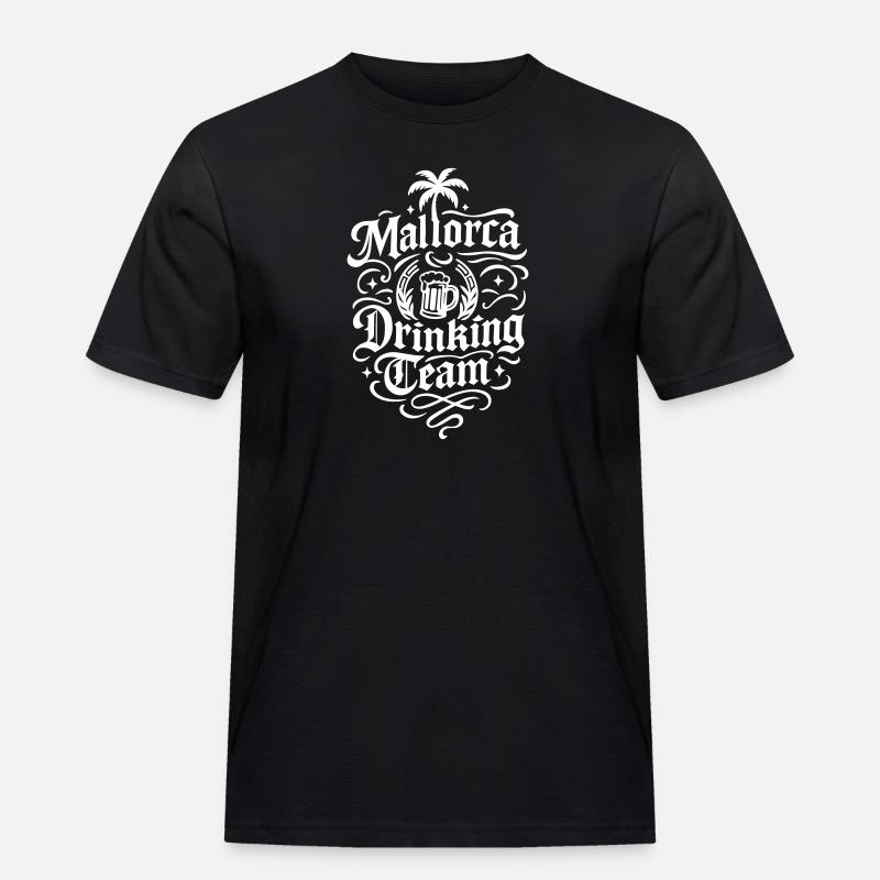 Mallorca Drinking Team - Männer Workwear T-Shirt - Schwarz