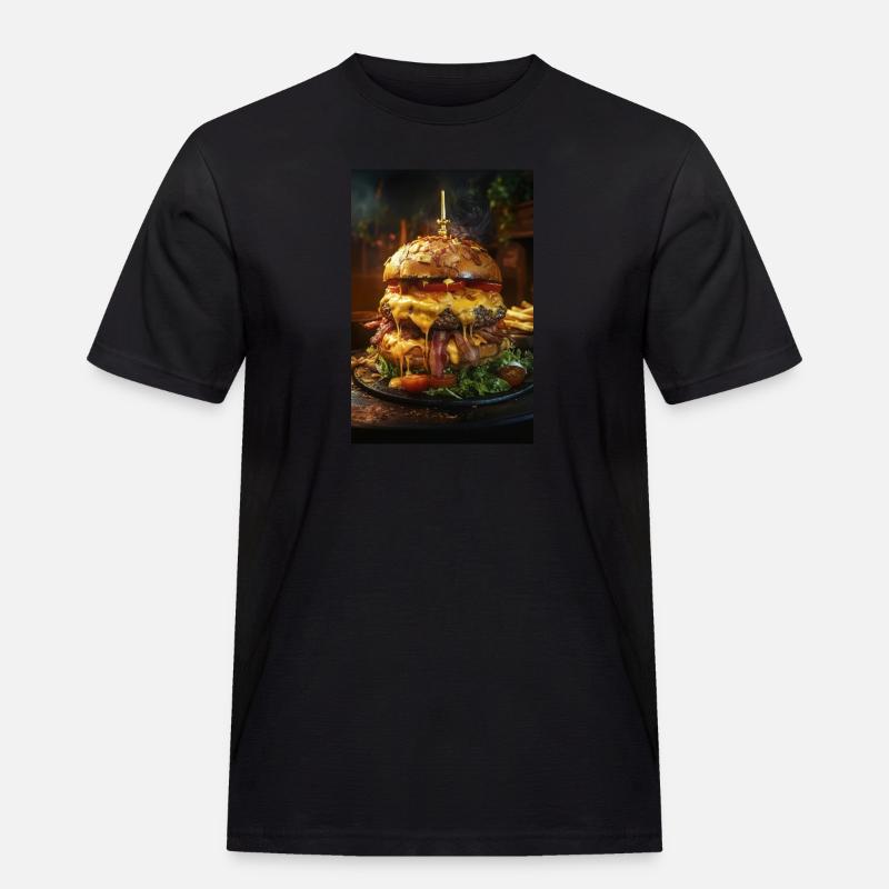 Epic Bacon Cheese Burger Stack - Men's Workwear T-Shirt - black