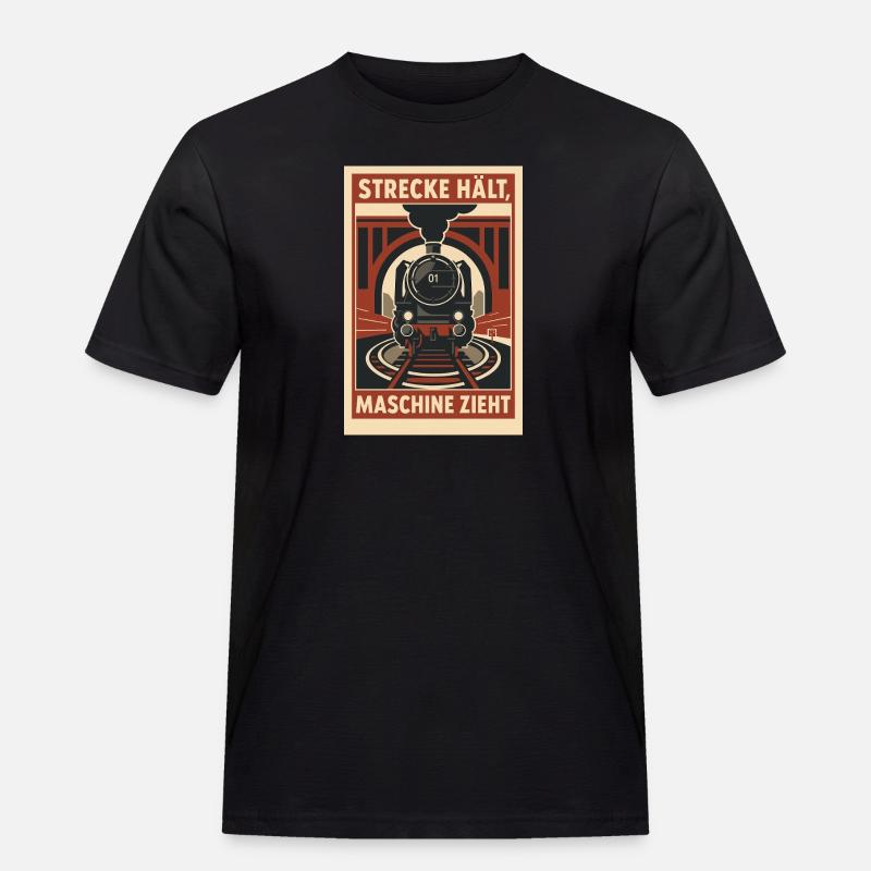 Railway Track Holds Machine Pulls - Men's Workwear T-Shirt - black