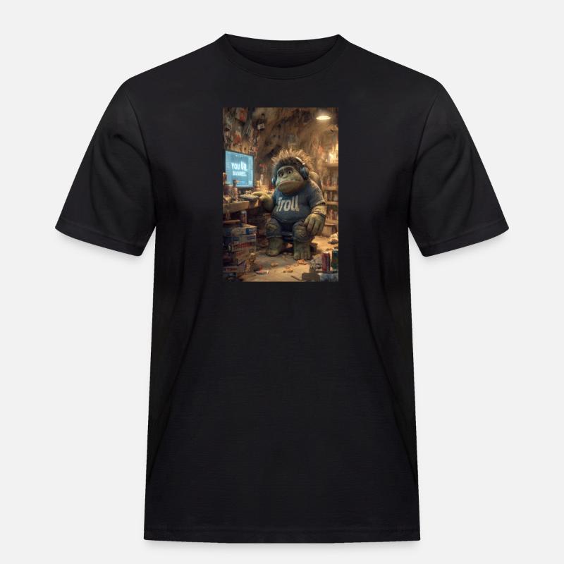 Internet-Troll wird gesperrt - Männer Workwear T-Shirt - Schwarz