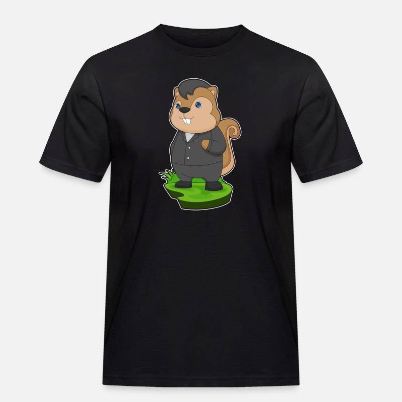 Eichhörnchen Bräutigam Anzug Hochzeit - Männer Workwear T-Shirt - Schwarz
