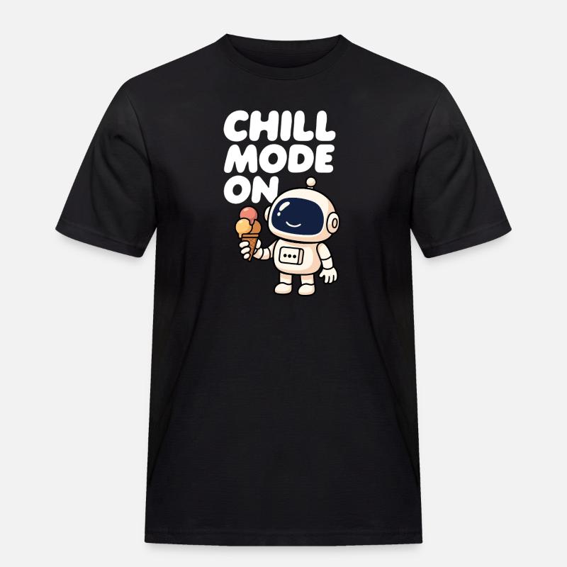 Weltraumroboter mit Eiscreme - Männer Workwear T-Shirt - Schwarz