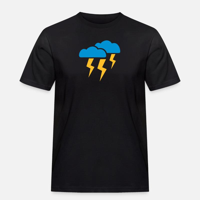 Gewitter - Männer Workwear T-Shirt - Schwarz