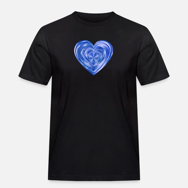 Gleaming cuore azzurro - Maglietta da lavoro per uomo - nero