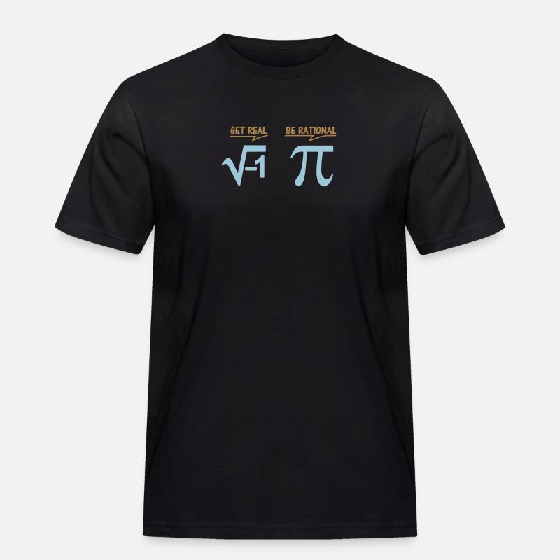 get real - be rational (2c) - Männer Workwear T-Shirt - Schwarz