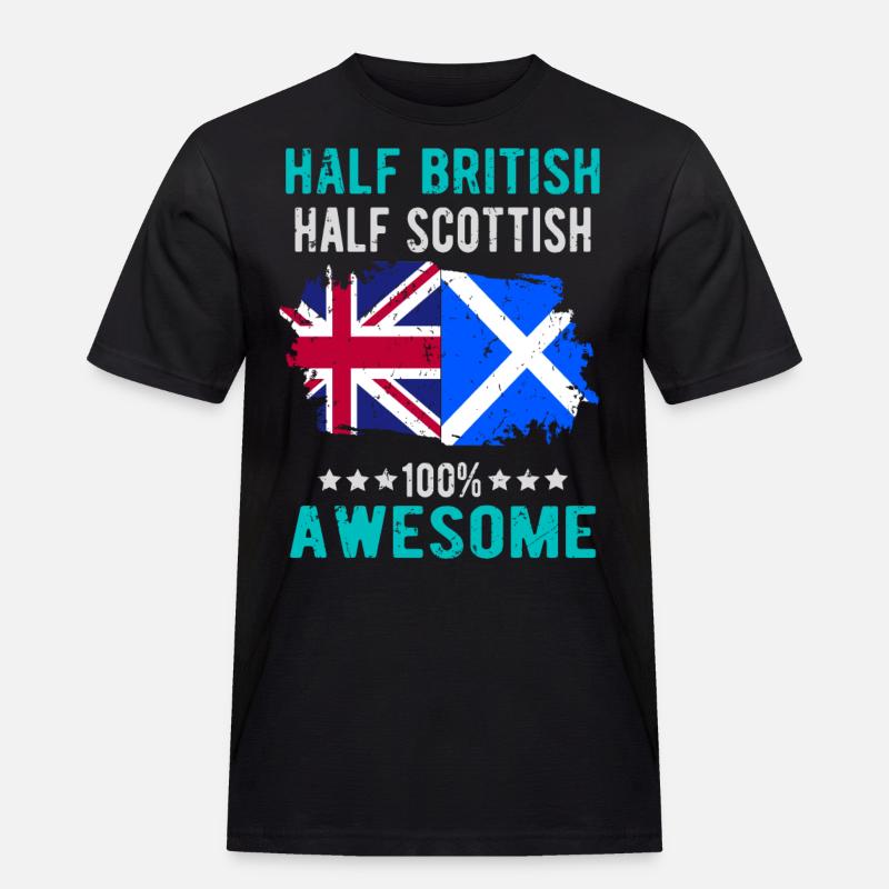 Half British Half Scotsman - Men's Workwear T-Shirt - black