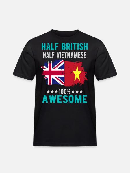 Half British Half Vietnamese - Men's Workwear T-Shirt - black