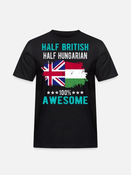Half British Half Hungarian - Men's Workwear T-Shirt - black