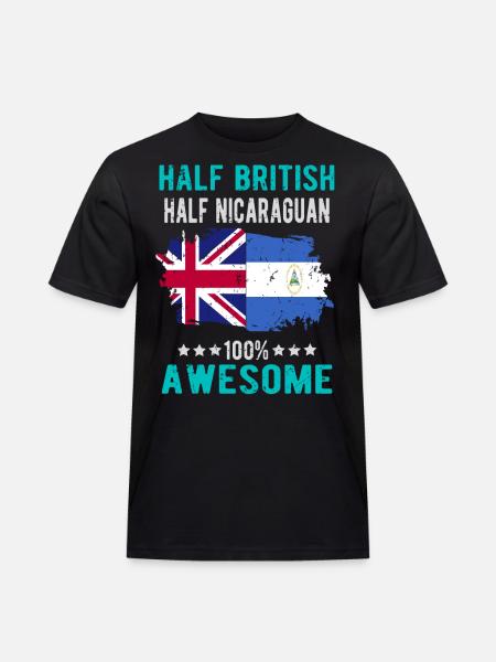 Half British Half Nicaraguan - Men's Workwear T-Shirt - black