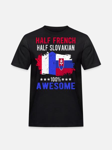 Half French Half Slovak - Men's Workwear T-Shirt - black