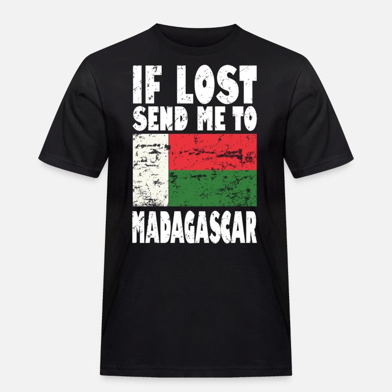 Madagaskar Flagge Spruch - Männer Workwear T-Shirt - Schwarz