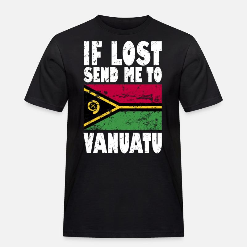 Vanuatu Flagge Spruch - Männer Workwear T-Shirt - Schwarz