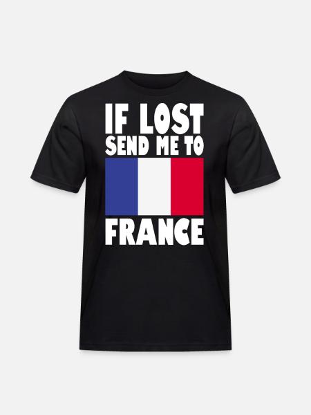 France Flag Slogan - Men's Workwear T-Shirt - black