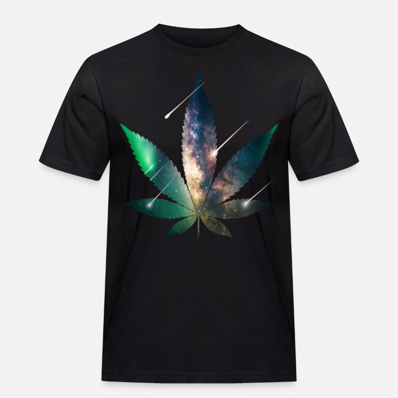 Galaxy Hanfblatt - Cannabis - Weed - Männer Workwear T-Shirt - Schwarz