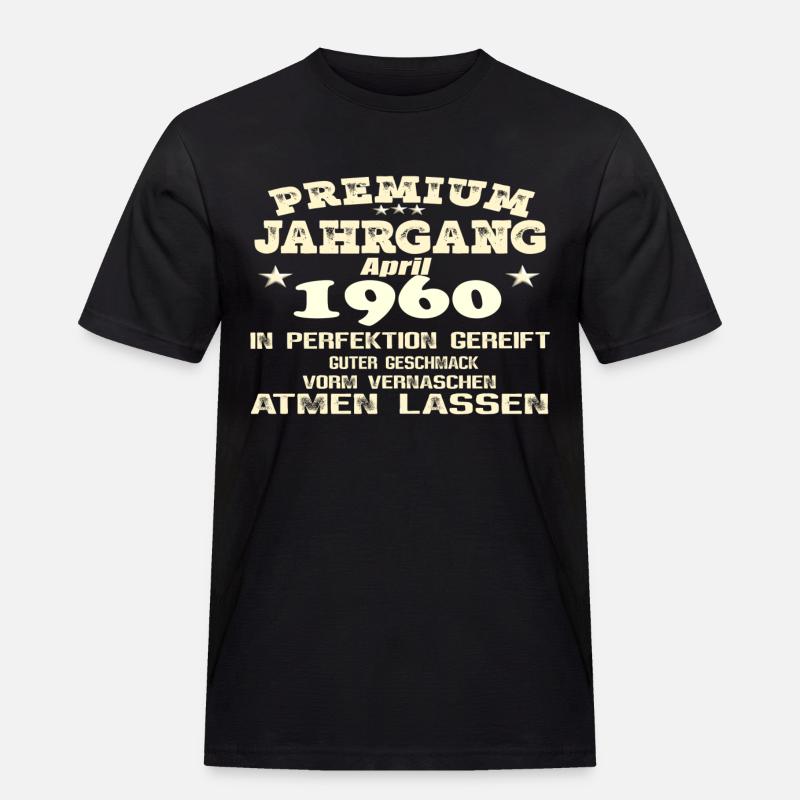 1960 - In Perfektion gereift - Männer Workwear T-Shirt - Schwarz