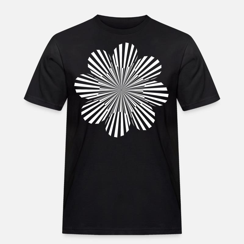 Psychedelisches Muster schwarz weis - Männer Workwear T-Shirt - Schwarz