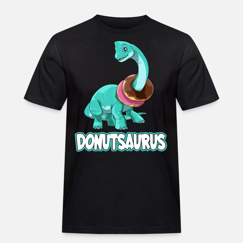 Donutsaurus Dinosaurier Brachiosaurus - Männer Workwear T-Shirt - Schwarz