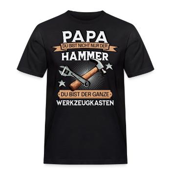 PAPA DU BIST NICHT NUR DER HAMMER WERKZEUGKASTEN - Männer Workwear T-Shirt - Schwarz - Vorne - AI Model Male 178 light (178cm)