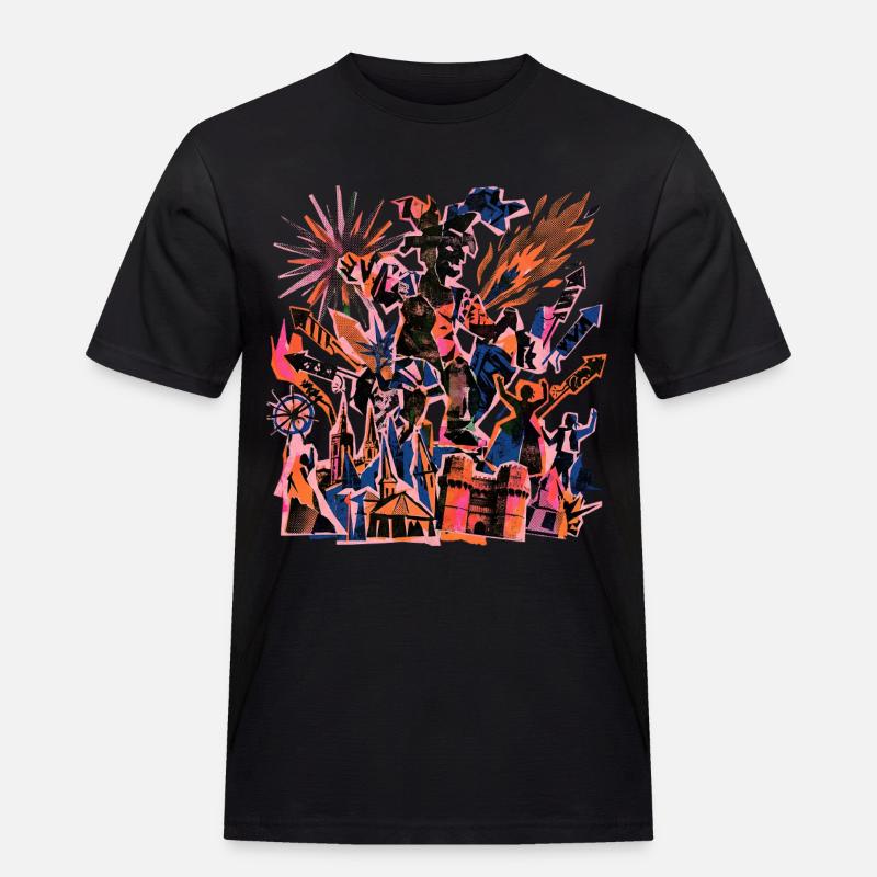 Fallas De Valencia Risographie - Männer Workwear T-Shirt - Schwarz