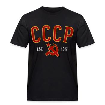 CCCP 1917 - Männer Workwear T-Shirt - Schwarz - Vorne - AI Model Male 178 light (178cm)